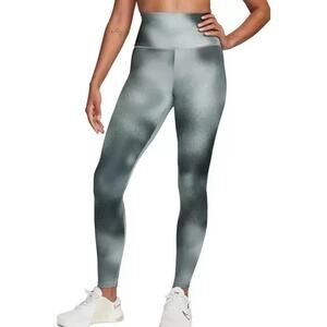 NIKE Women's One Dri Fit Leggings XS Black Print Full Length High Rise NWT